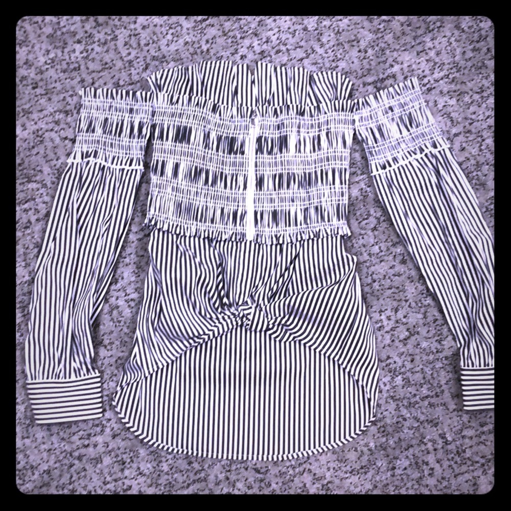 Trouble off the shoulder top